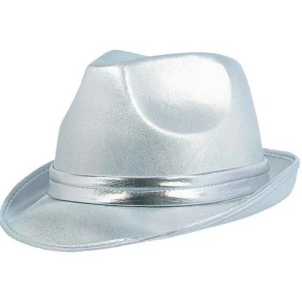 Silver Fedora Hat