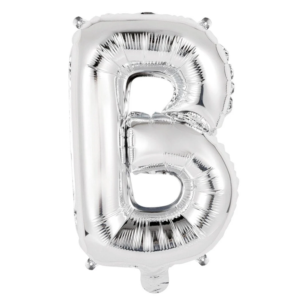 Silver Letter B Foil Balloon - 35cm