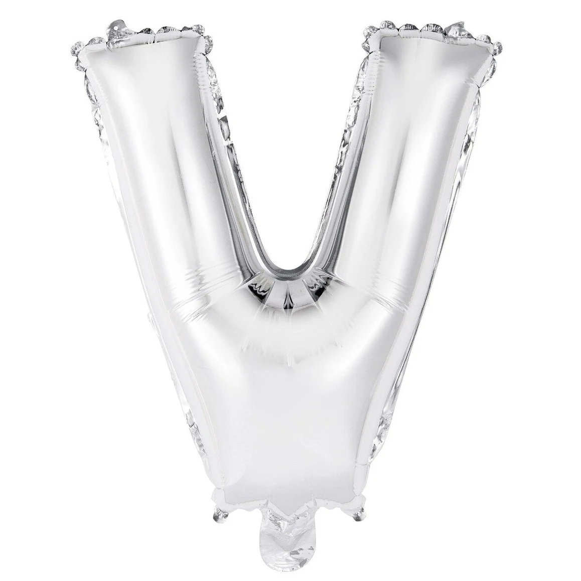Silver Letter V Foil Balloon - 35cm