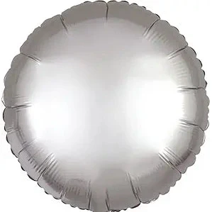 Silver Satin Luxe Round Foil Balloon 45cm