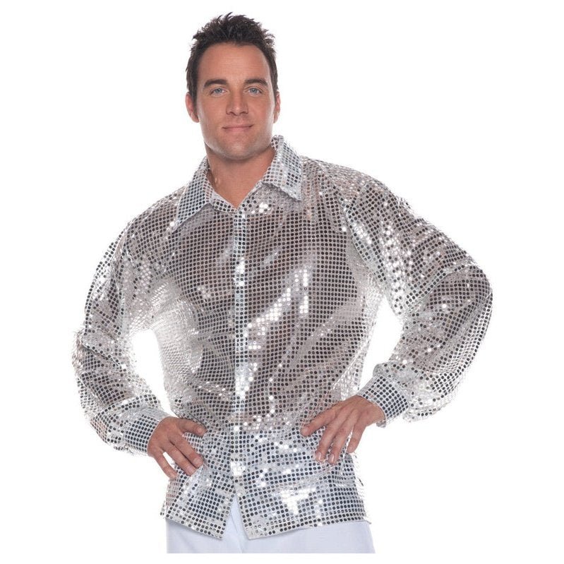 Silver Sequin Mens Shirt - Image 2