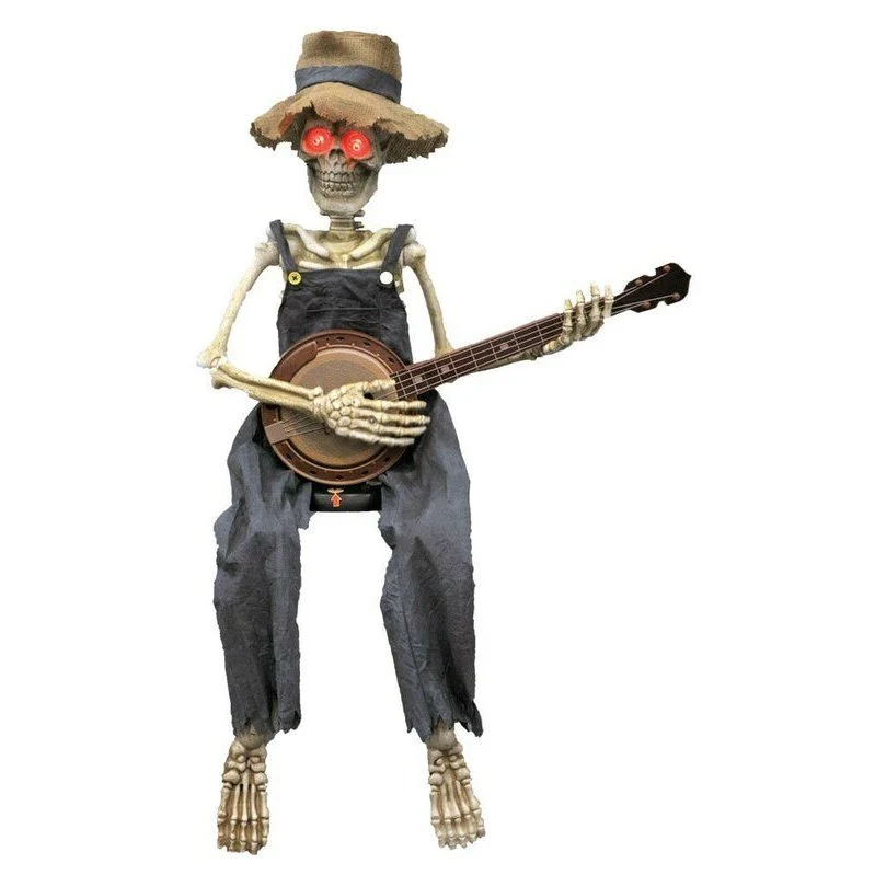 Skeleton Playing Banjo Animated Halloween Decoration - Image 2