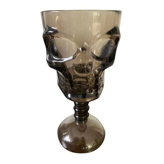 Skull Shaped Plastic Halloween Wine Glass