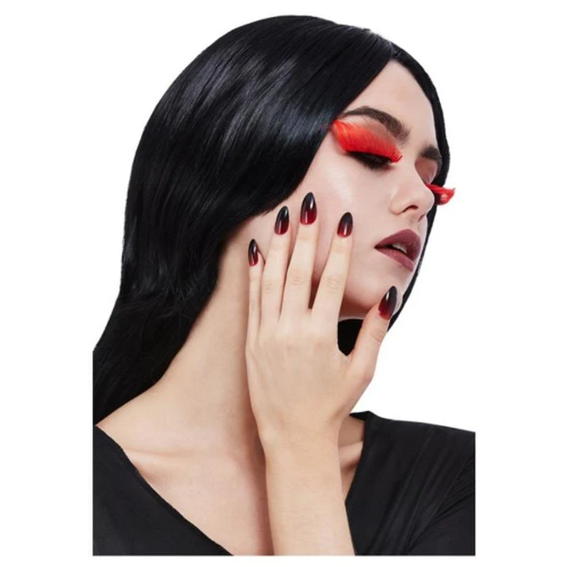Smiffys Make Up Fx, Gothic Eyelash & Nail Set