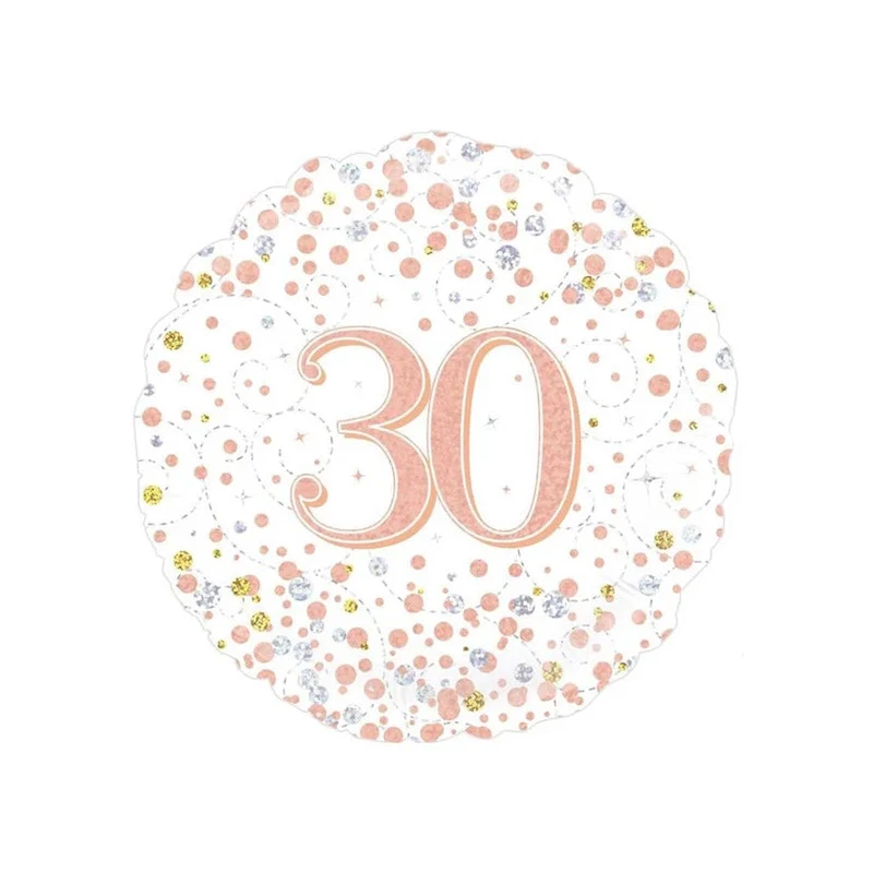 Sparkling Fizz 30th Birthday Rose Gold Foil Balloon 45cm