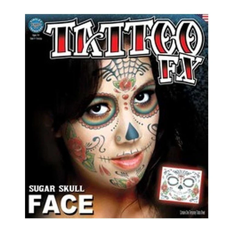 Face – Sugar Skull – Temporary Tattoo