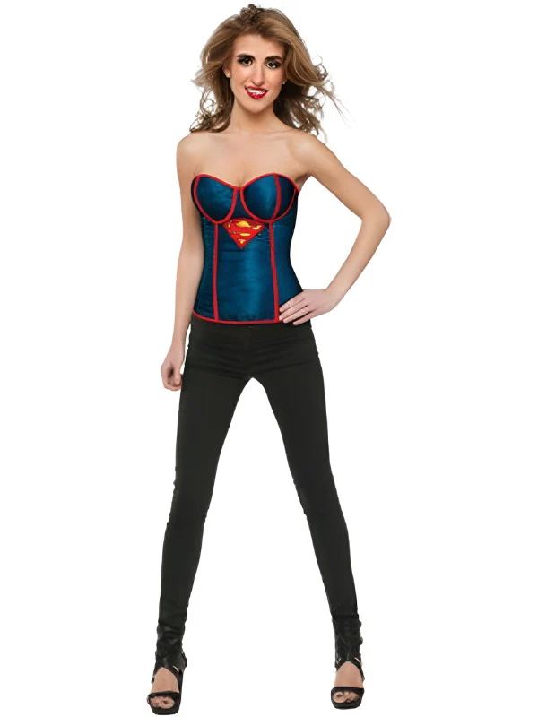 Supergirl Fishnet Overlay Corset Size M