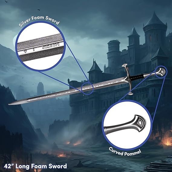 Sword with Curved 42 Inch Foam Pommel - Image 2