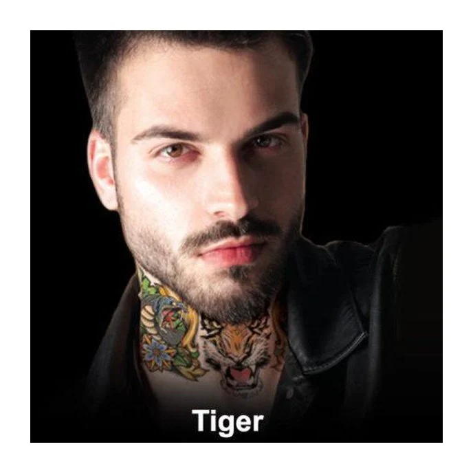 Tiger Neck Temporary Tattoo