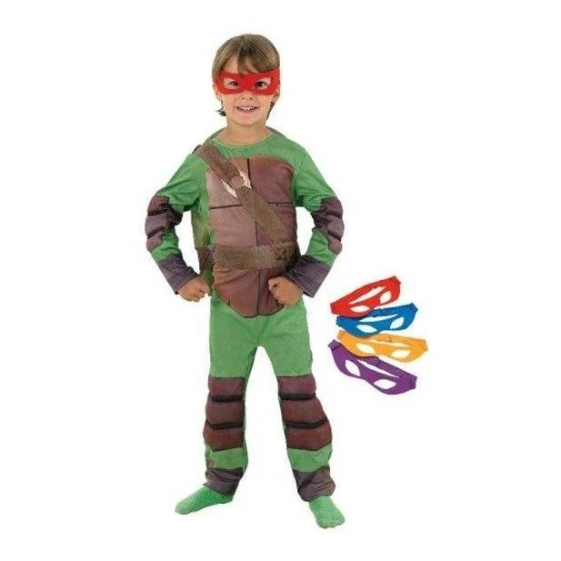 Tmnt Deluxe Costume With 4 Masks - Size M