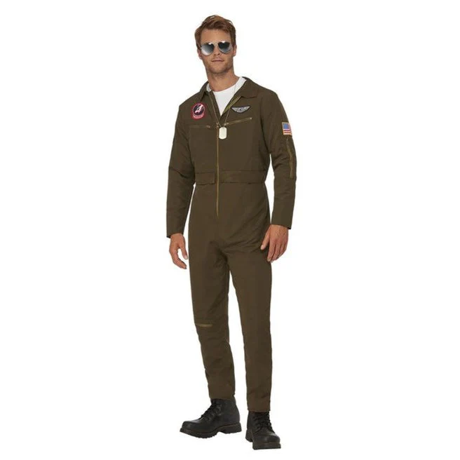 Top Gun Maverick Men's Aviator Costume, Green