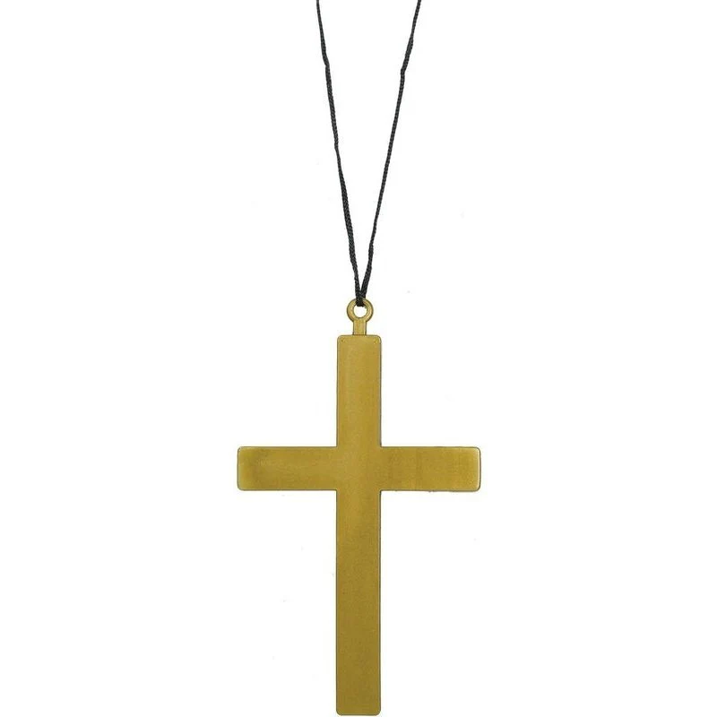 Traditional Gold Plastic Cross Necklace