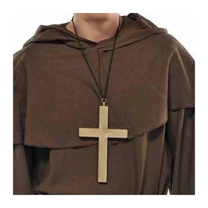Traditional Gold Plastic Cross Necklace - Image 2