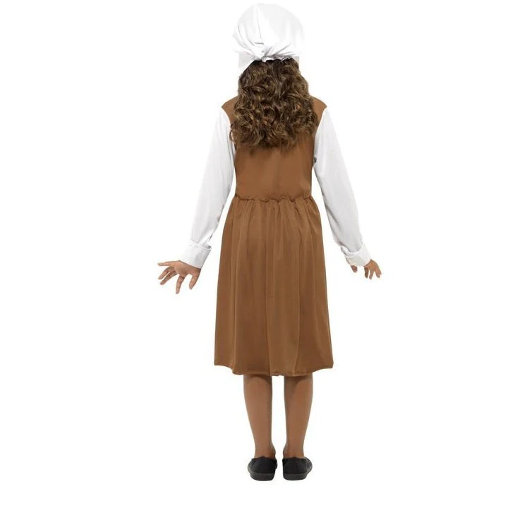 Tudor Girl Costume, Brown - Image 3