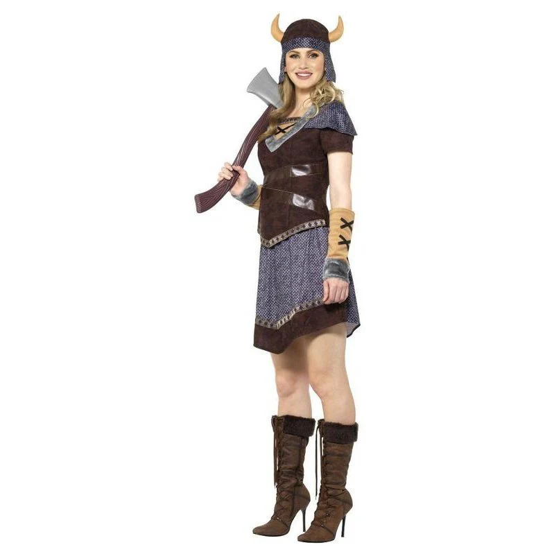 Viking Lady Costume, Brown - Image 2