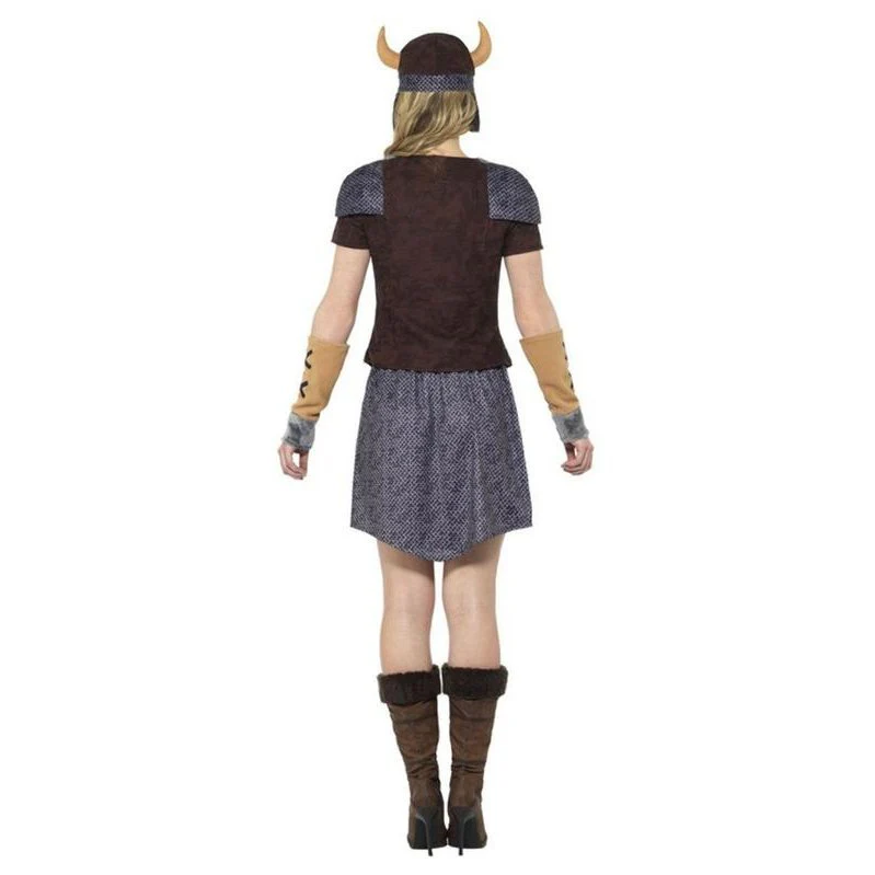 Viking Lady Costume, Brown - Image 3