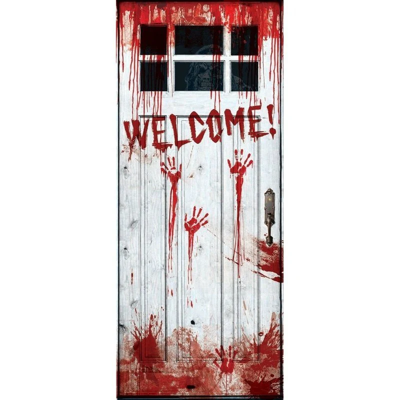 Welcome Bloody Hands Door Cover Decor