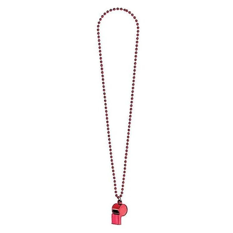 Whistle On Chain Necklace Red
