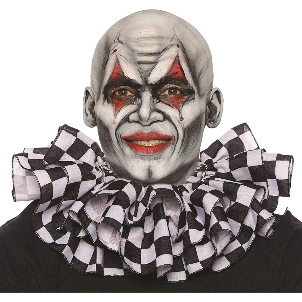 White And Black Circus Harlequin Clown Adult's Collar