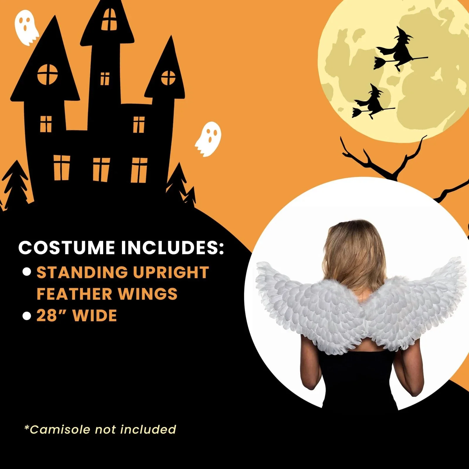 White Angel Feather Wings, Adult - Image 3