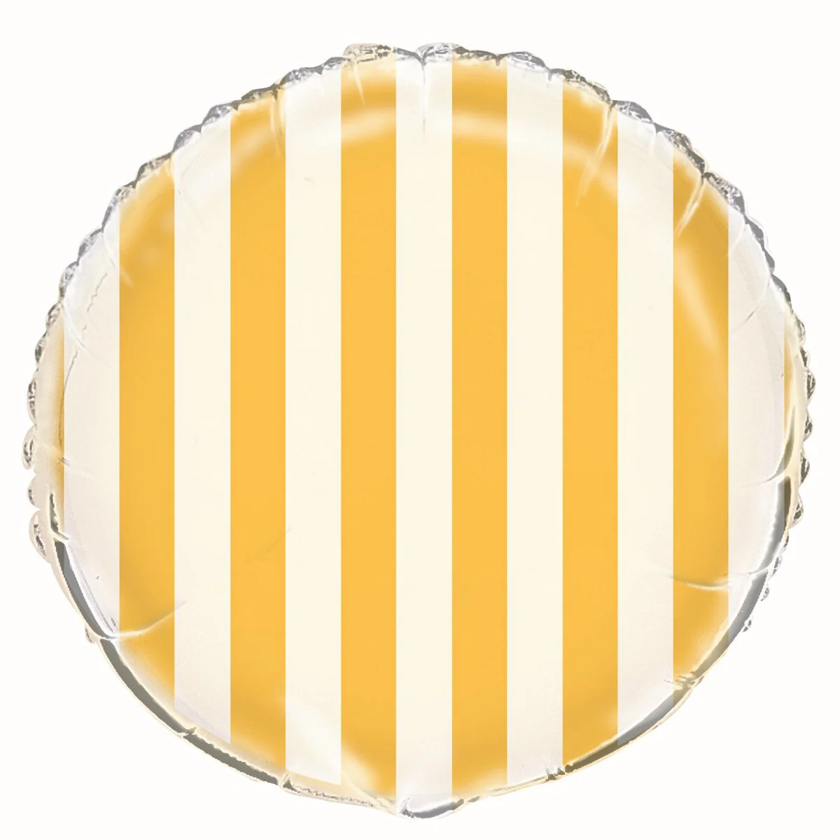 Yellow Striped Round Foil Balloon 45cm