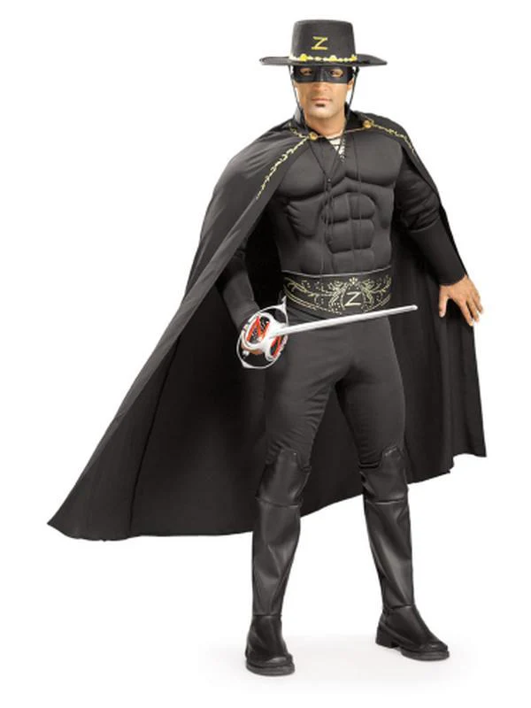 Zorro Deluxe Muscle Chest Adult Size Xl